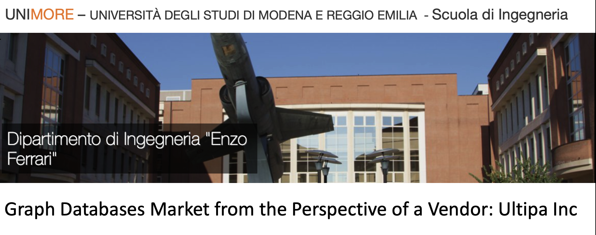 Yuri Simione, Ultipa EMEA Sales Manager, To Speak at University of Modena and Reggio Emilia Seminar - Ultipa Graph